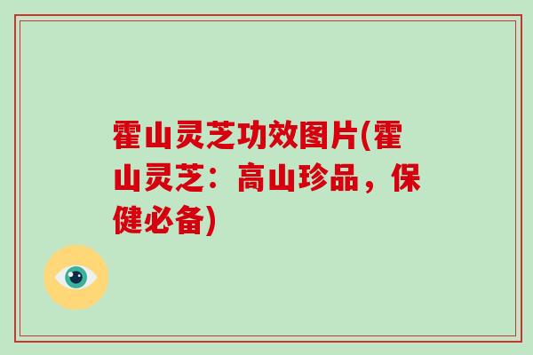 霍山灵芝功效图片(霍山灵芝：高山珍品，保健必备)
