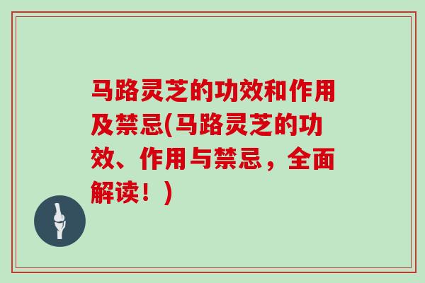 马路灵芝的功效和作用及禁忌(马路灵芝的功效、作用与禁忌，全面解读！)