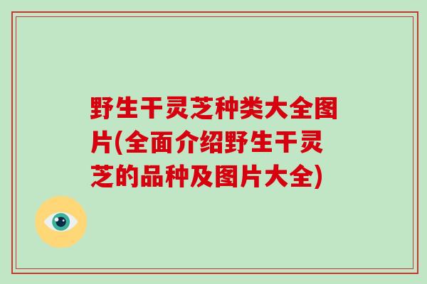 野生干灵芝种类大全图片(全面介绍野生干灵芝的品种及图片大全)