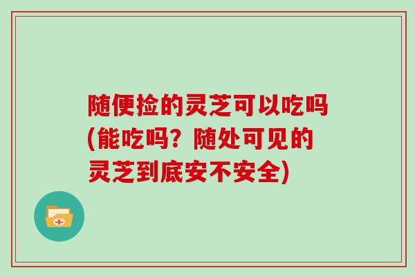 随便捡的灵芝可以吃吗(能吃吗？随处可见的灵芝到底安不安全)