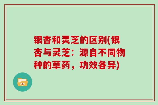 银杏和灵芝的区别(银杏与灵芝:源自不同物种的草药,功效各异)-第1张图片-灵芝大师 银杏和灵芝的区别(银杏与灵芝:源自不同物种的草药,功效各异)-第1张图片-灵芝大师