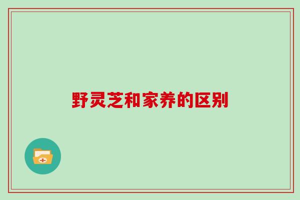 野灵芝和家养的区别