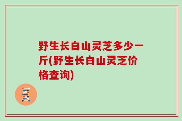 野生长白山灵芝多少一斤(野生长白山灵芝价格查询)-第1张图片-灵芝大师 野生长白山灵芝多少一斤(野生长白山灵芝价格查询)-第1张图片-灵芝大师