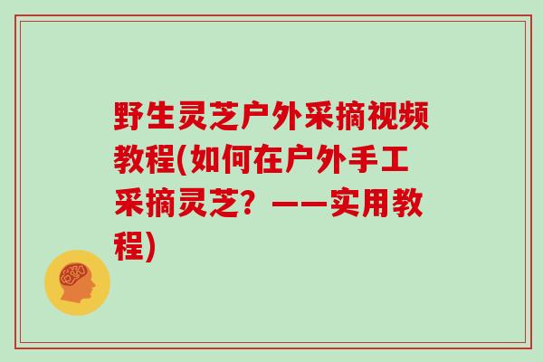 野生灵芝户外采摘视频教程(如何在户外手工采摘灵芝?——实用教程)-第1张图片-灵芝大师 野生灵芝户外采摘视频教程(如何在户外手工采摘灵芝?——实用教程)-第1张图片-灵芝大师