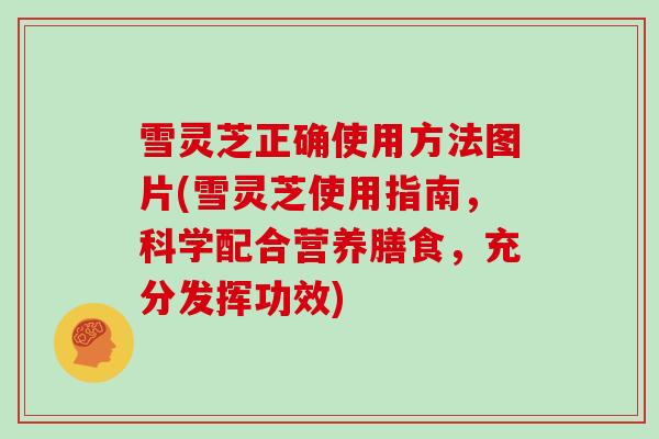 雪灵芝正确使用方法图片(雪灵芝使用指南，科学配合营养膳食，充分发挥功效)-第1张图片-灵芝大师