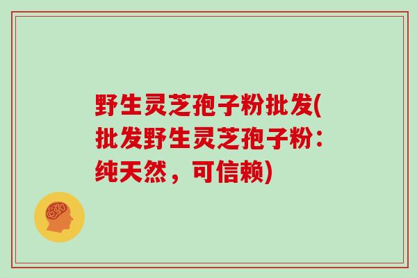 野生灵芝孢子粉批发(批发野生灵芝孢子粉：纯天然，可信赖)