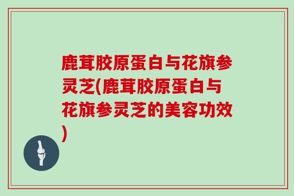 鹿茸胶原蛋白与花旗参灵芝(鹿茸胶原蛋白与花旗参灵芝的美容功效)