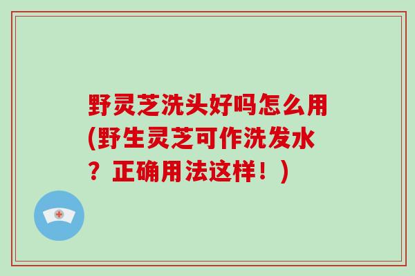 野灵芝洗头好吗怎么用(野生灵芝可作洗发水？正确用法这样！)
