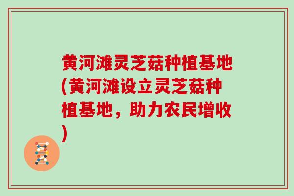 黄河滩灵芝菇种植基地(黄河滩设立灵芝菇种植基地，助力农民增收)