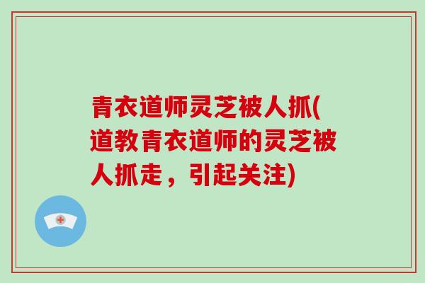 青衣道师灵芝被人抓(道教青衣道师的灵芝被人抓走,引起关注)-第1张图片-灵芝大师 青衣道师灵芝被人抓(道教青衣道师的灵芝被人抓走,引起关注)-第1张图片-灵芝大师