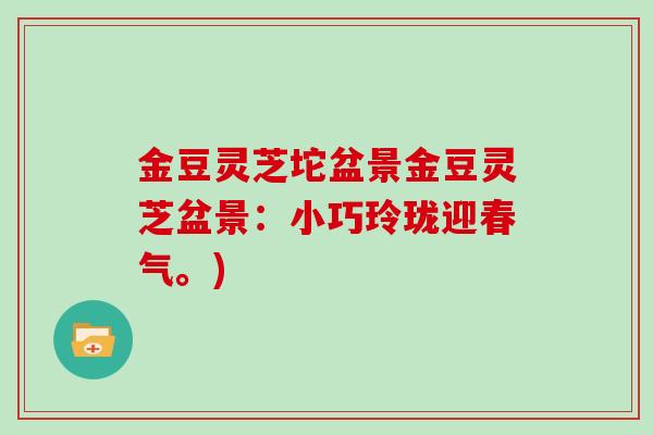 金豆灵芝坨盆景金豆灵芝盆景：小巧玲珑迎春气。)