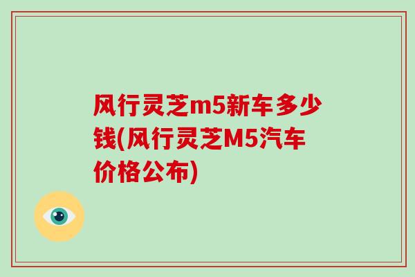 风行灵芝m5新车多少钱(风行灵芝M5汽车价格公布)