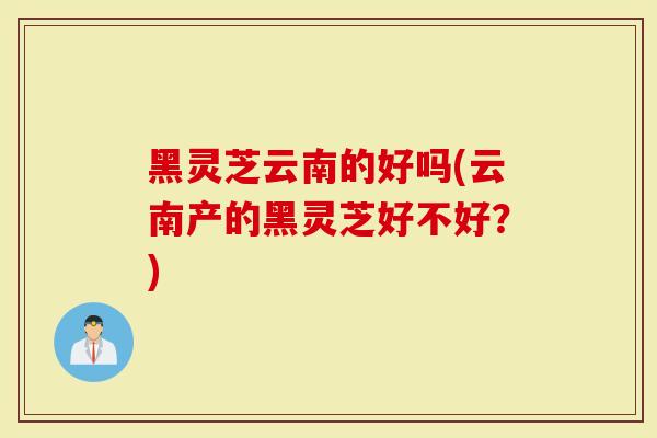 黑灵芝云南的好吗(云南产的黑灵芝好不好？)