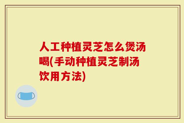 人工种植灵芝怎么煲汤喝(手动种植灵芝制汤饮用方法)-第1张图片-灵芝大师