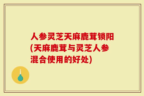 人参灵芝天麻鹿茸锁阳(天麻鹿茸与灵芝人参混合使用的好处)-第1张图片-灵芝大师 人参灵芝天麻鹿茸锁阳(天麻鹿茸与灵芝人参混合使用的好处)-第1张图片-灵芝大师