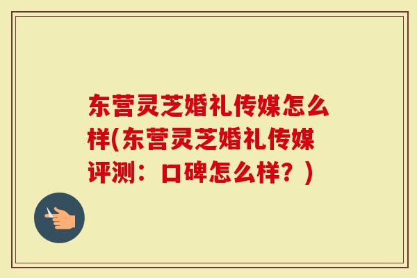 东营灵芝婚礼传媒怎么样(东营灵芝婚礼传媒评测：口碑怎么样？)