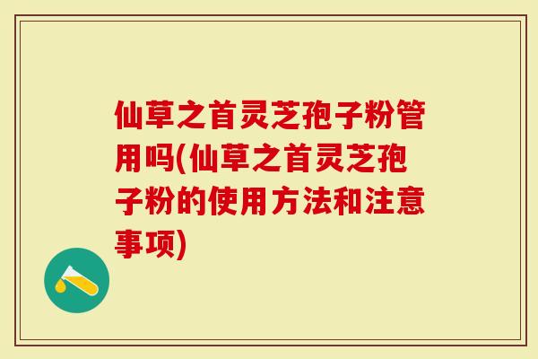仙草之首灵芝孢子粉管用吗(仙草之首灵芝孢子粉的使用方法和注意事项)