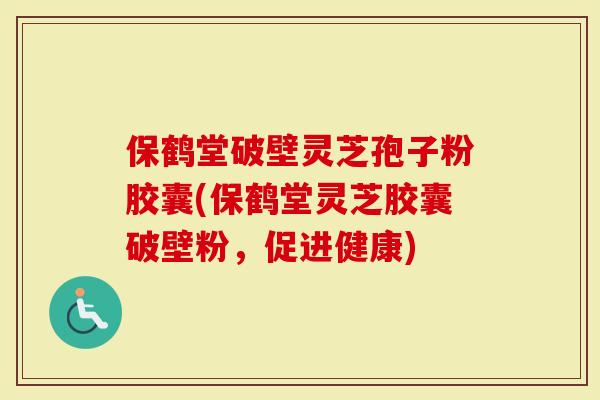 保鹤堂破壁灵芝孢子粉胶囊(保鹤堂灵芝胶囊破壁粉，促进健康)