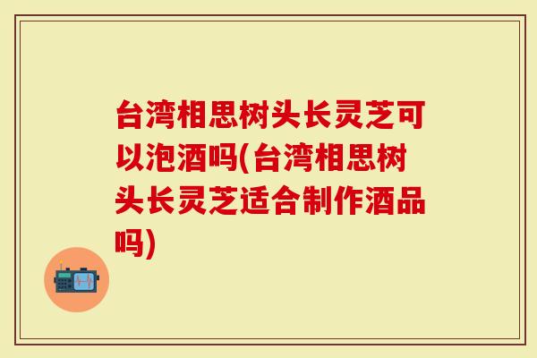 台湾相思树头长灵芝可以泡酒吗(台湾相思树头长灵芝适合制作酒品吗)