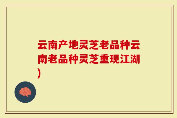 云南产地灵芝老品种云南老品种灵芝重现江湖)