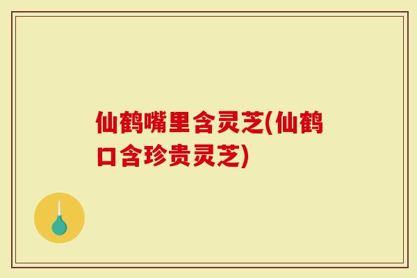 仙鹤嘴里含灵芝(仙鹤口含珍贵灵芝)