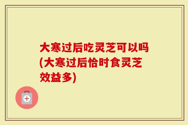 大寒过后吃灵芝可以吗(大寒过后恰时食灵芝效益多)