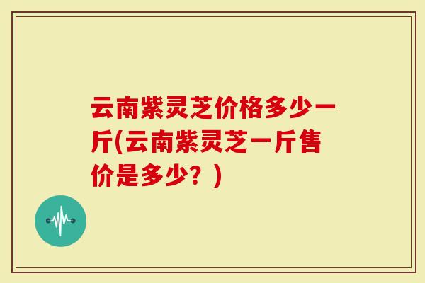 云南紫灵芝价格多少一斤(云南紫灵芝一斤售价是多少？)