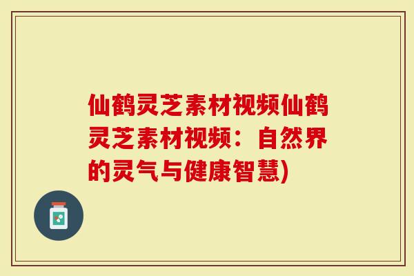 仙鹤灵芝素材视频仙鹤灵芝素材视频：自然界的灵气与健康智慧)