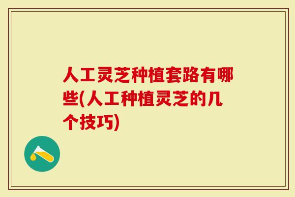 人工灵芝种植套路有哪些(人工种植灵芝的几个技巧)