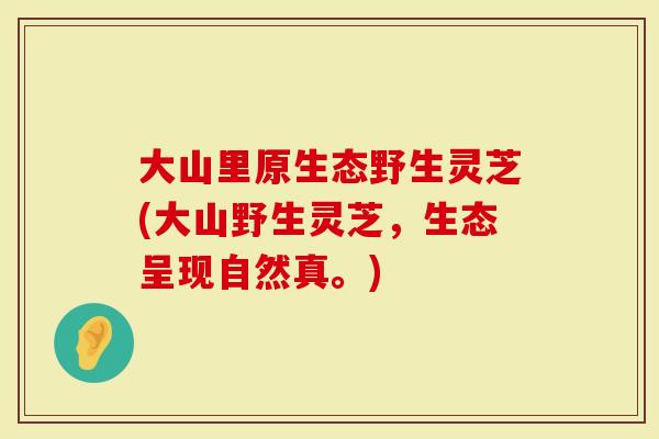 大山里原生态野生灵芝(大山野生灵芝,生态呈现自然真。)-第1张图片-灵芝大师 大山里原生态野生灵芝(大山野生灵芝,生态呈现自然真。)-第1张图片-灵芝大师