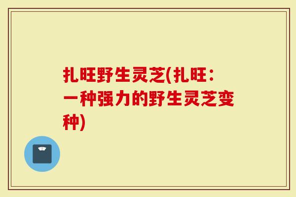 扎旺野生灵芝(扎旺：一种强力的野生灵芝变种)