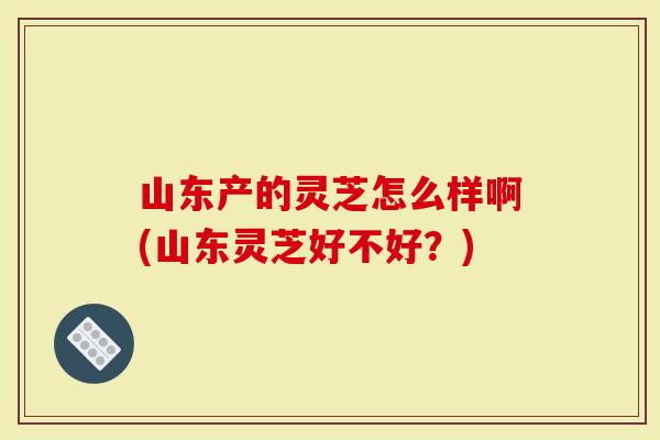 山东产的灵芝怎么样啊(山东灵芝好不好？)