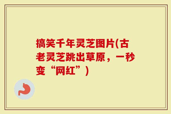 搞笑千年灵芝图片(古老灵芝跳出草原，一秒变“网红”)