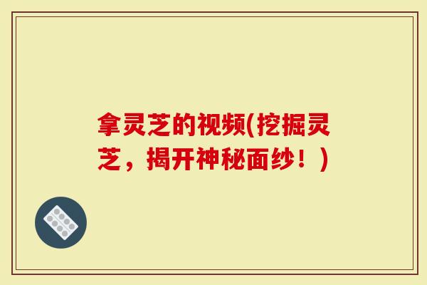 拿灵芝的视频(挖掘灵芝，揭开神秘面纱！)