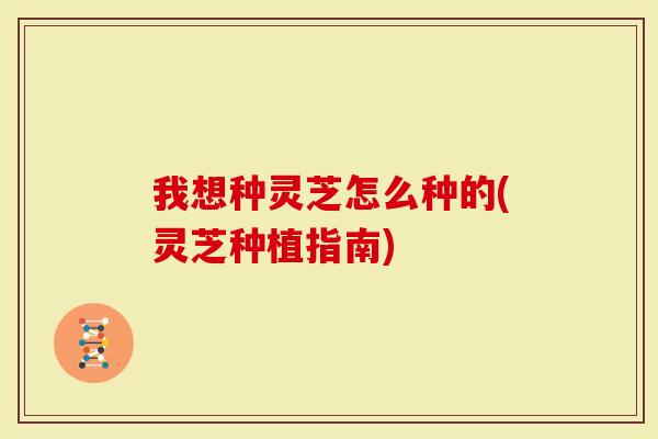 我想种灵芝怎么种的(灵芝种植指南)