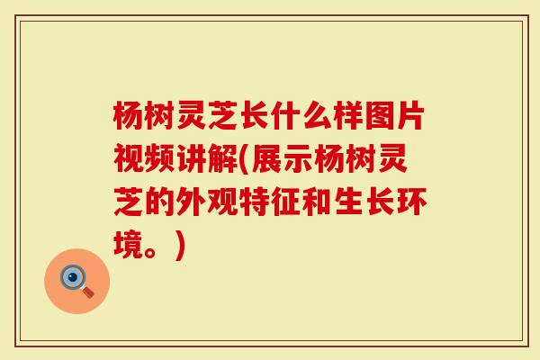杨树灵芝长什么样图片视频讲解(展示杨树灵芝的外观特征和生长环境。)