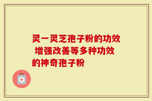 灵一灵芝孢子粉的功效 增强改善等多种功效的神奇孢子粉