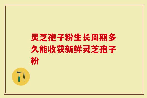 灵芝孢子粉生长周期多久能收获新鲜灵芝孢子粉