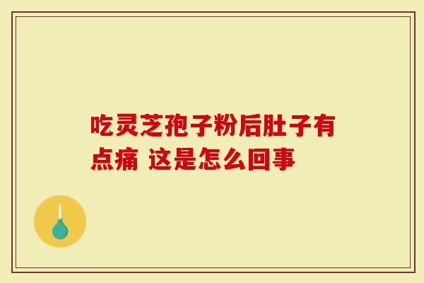 吃灵芝孢子粉后肚子有点痛 这是怎么回事
