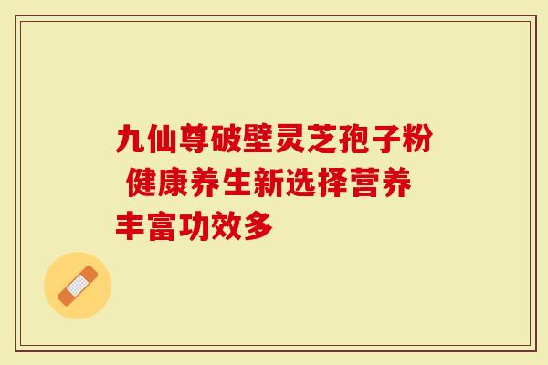 九仙尊破壁灵芝孢子粉 健康养生新选择营养丰富功效多