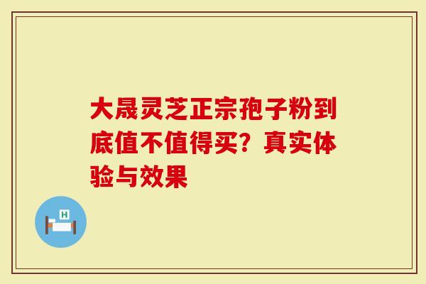 大晟灵芝正宗孢子粉到底值不值得买？真实体验与效果