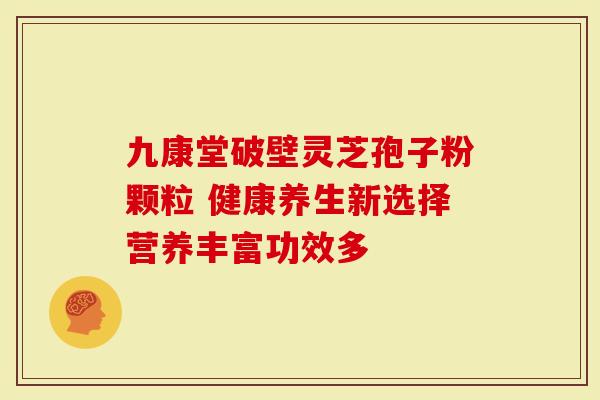 九康堂破壁灵芝孢子粉颗粒 健康养生新选择营养丰富功效多