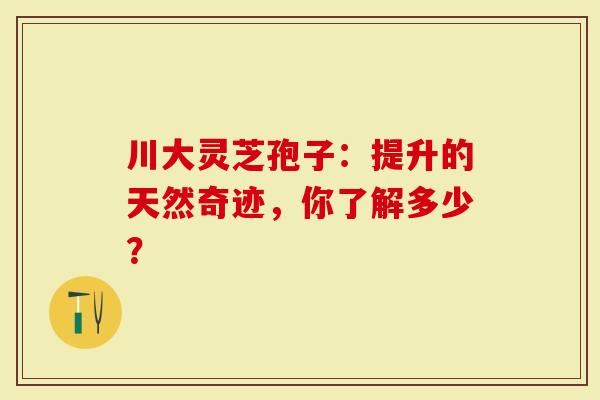 川大灵芝孢子：提升的天然奇迹，你了解多少？