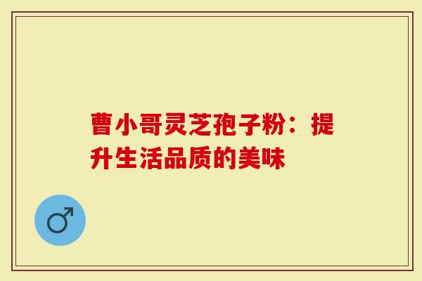 曹小哥灵芝孢子粉：提升生活品质的美味