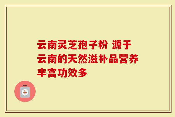 云南灵芝孢子粉 源于云南的天然滋补品营养丰富功效多