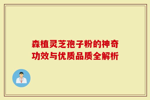 森植灵芝孢子粉的神奇功效与优质品质全解析