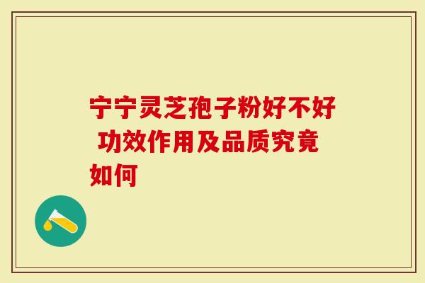 宁宁灵芝孢子粉好不好 功效作用及品质究竟如何
